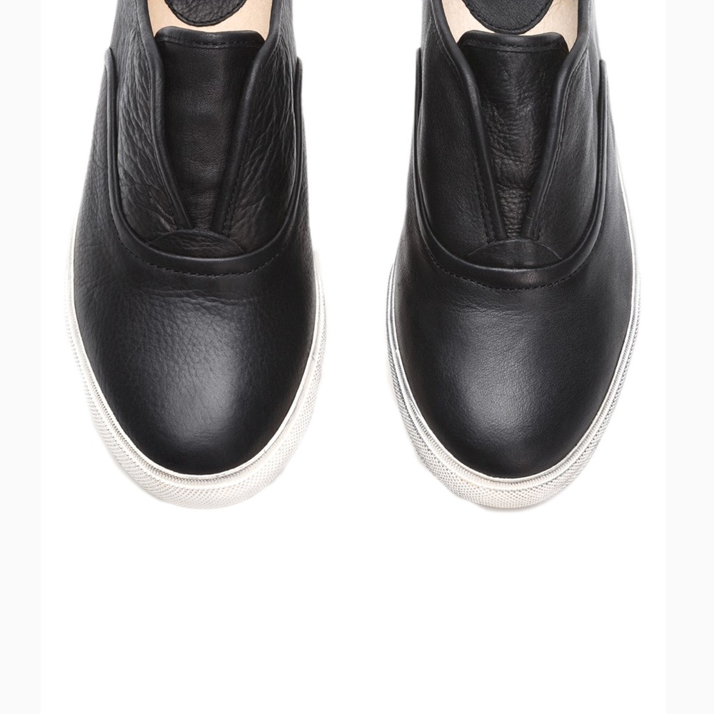 Frye Mindy Slip On Black Leather Size 6 - Picture 3 of 7